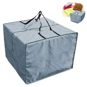 Outdoor Patio Furniture Seat Cushions Storage Bag with Zipper and Handles 32x32x24 Inches Waterproof Gray